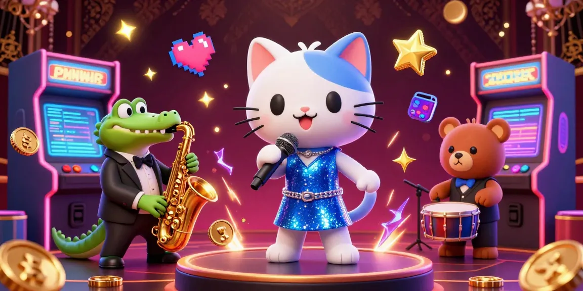 Experience thrilling gaming with MAN88 in a vibrant casino scene featuring musical characters and arcade games.
