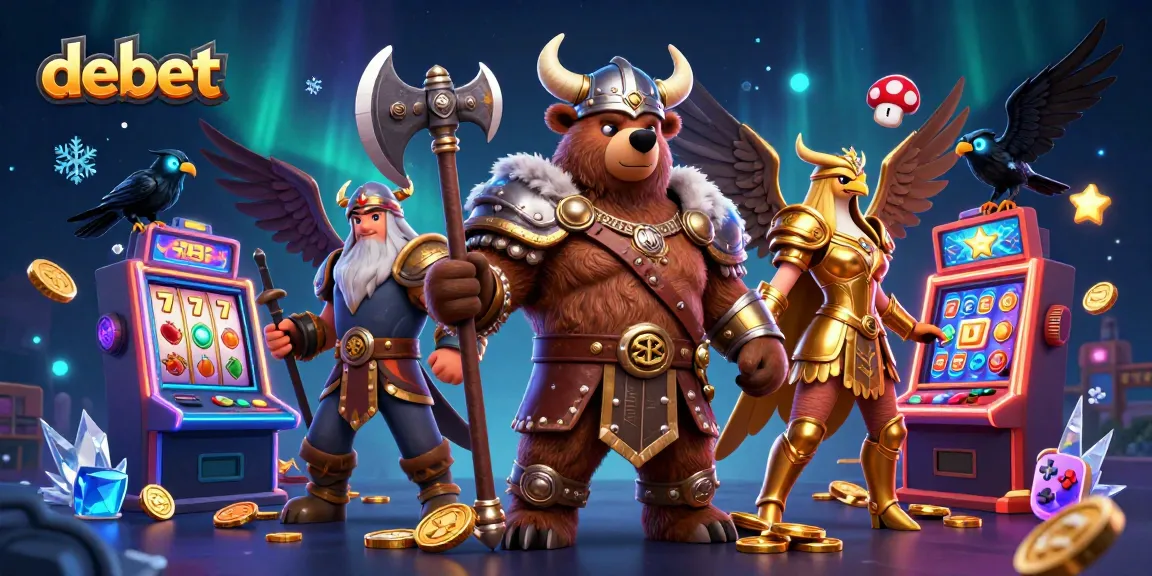 Debet your way through exciting slots with a Viking berserker and Valkyrie in 3D illustrated glory.