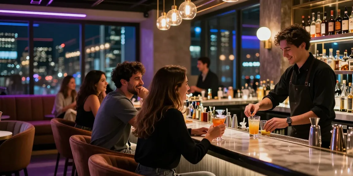 Experience the excitement of 유흥사이트 nightlife with vibrant urban lounge scenes featuring socializing and entertainment.