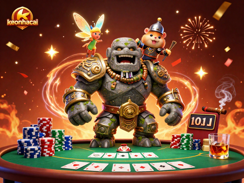 Experience magical moments at keonhacai with a lively poker scene and vibrant characters.