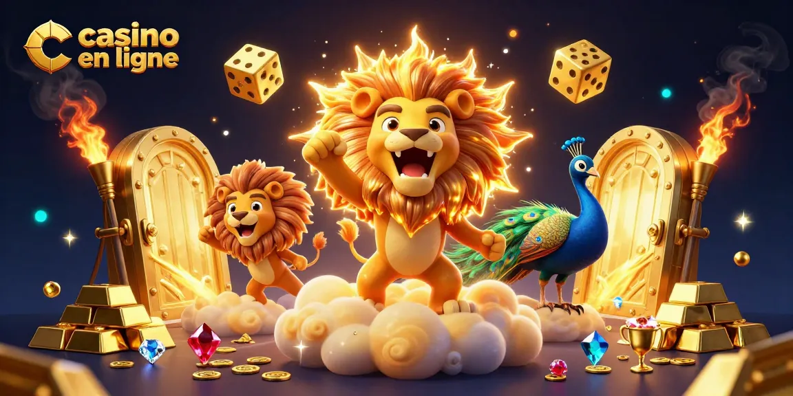 Découvrez le monde des jeux avec notre illustration casino en ligne dynamique et festive.