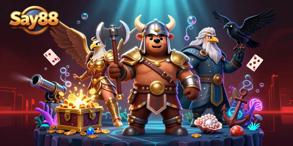 Win big at Say88 with an epic 3D casino adventure featuring Viking bear and Valkyrie eagle