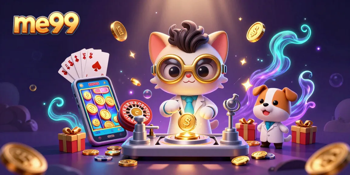 Join the fun at me99 as the mad scientist and loyal assistant create exciting casino games and rewards.