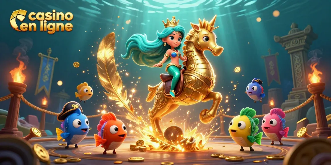 Visitez un jeu de casino en ligne avec la princesse sirène et son hippocampe majestueux.