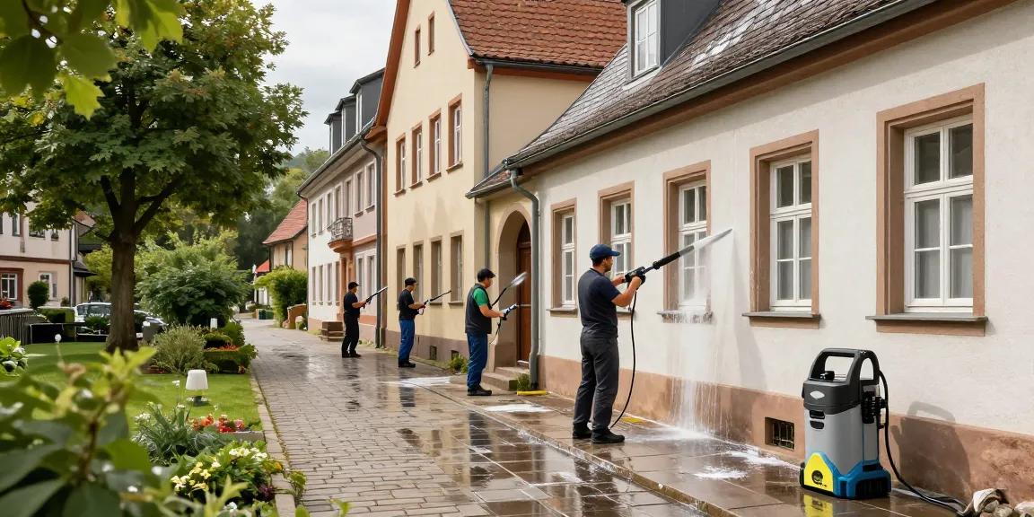 Fassadenreinigung Herborn mit umweltfreundlichen Mitteln für saubere Gebäude und Wege.