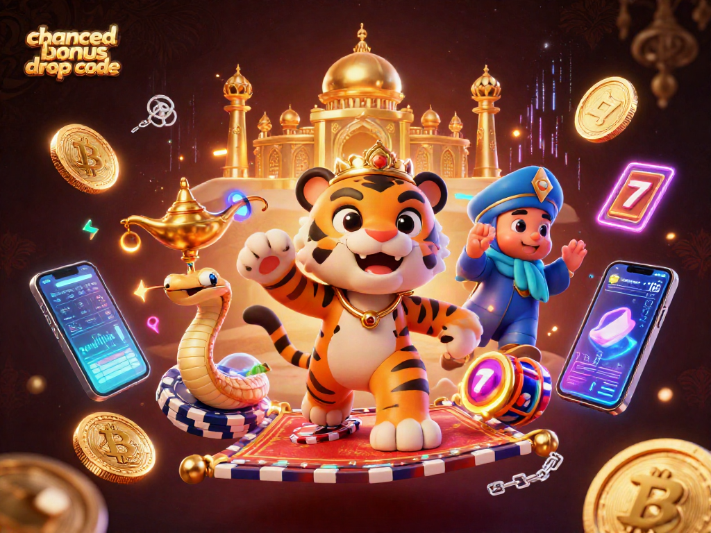 Claim free coins with the chanced bonus drop code in this vibrant casino illustration.