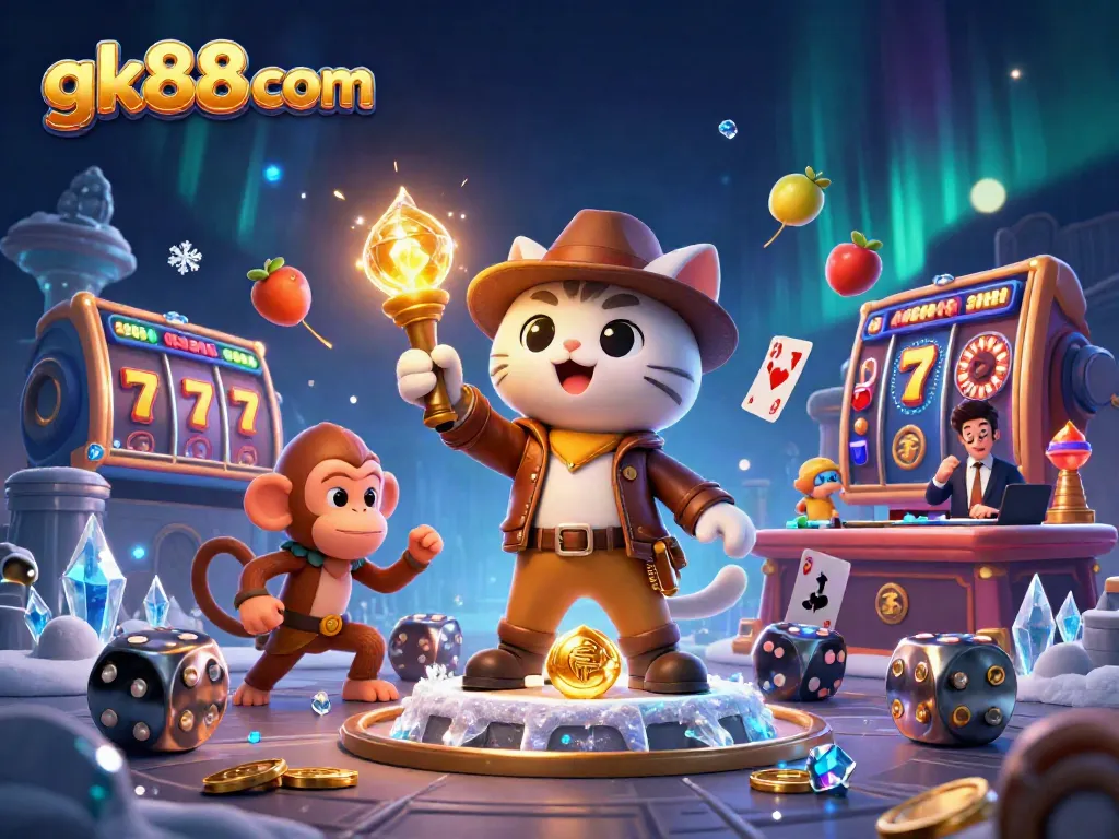 Engage in seamless gaming entertainment at gk88 com with vibrant 3D casino-themed illustration.