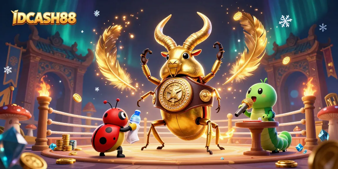 Experience the thrill of play at IDCASH88 with an exciting 3D casino illustration featuring unique characters and dynamic game elements.