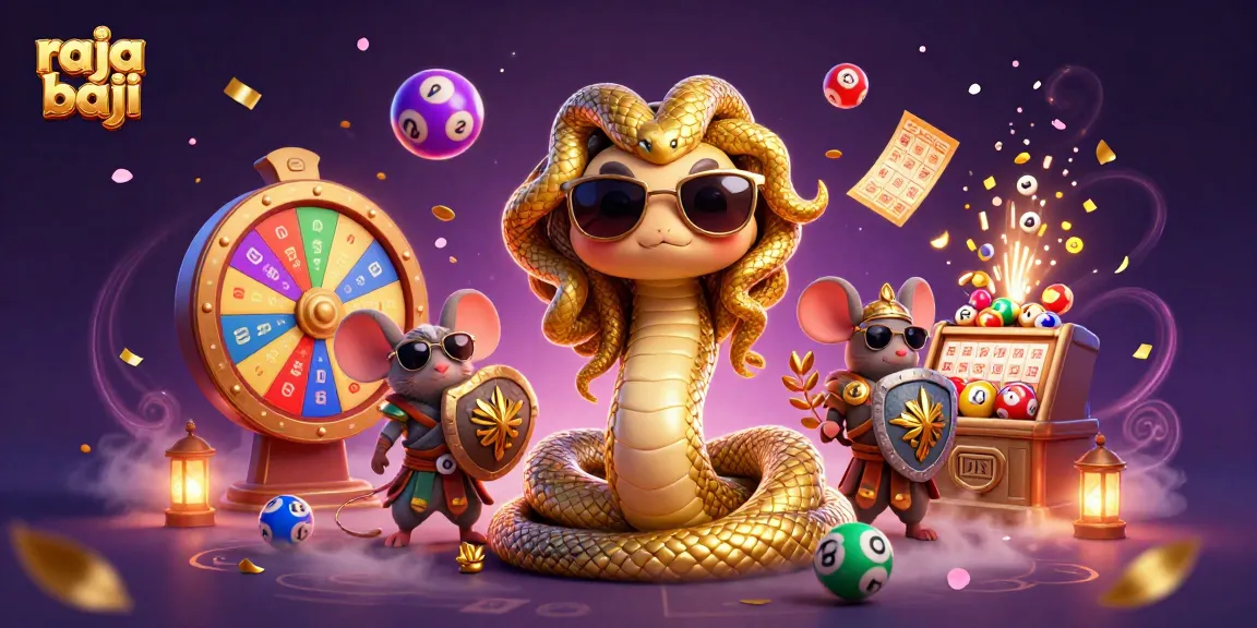 Engage with raja baji in a vibrant lottery-themed 3D illustration filled with excitement.