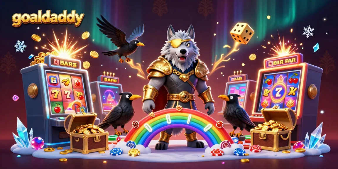 Experience goaldaddy with a captivating scene of the Norse-inspired characters surrounded by vibrant casino elements.