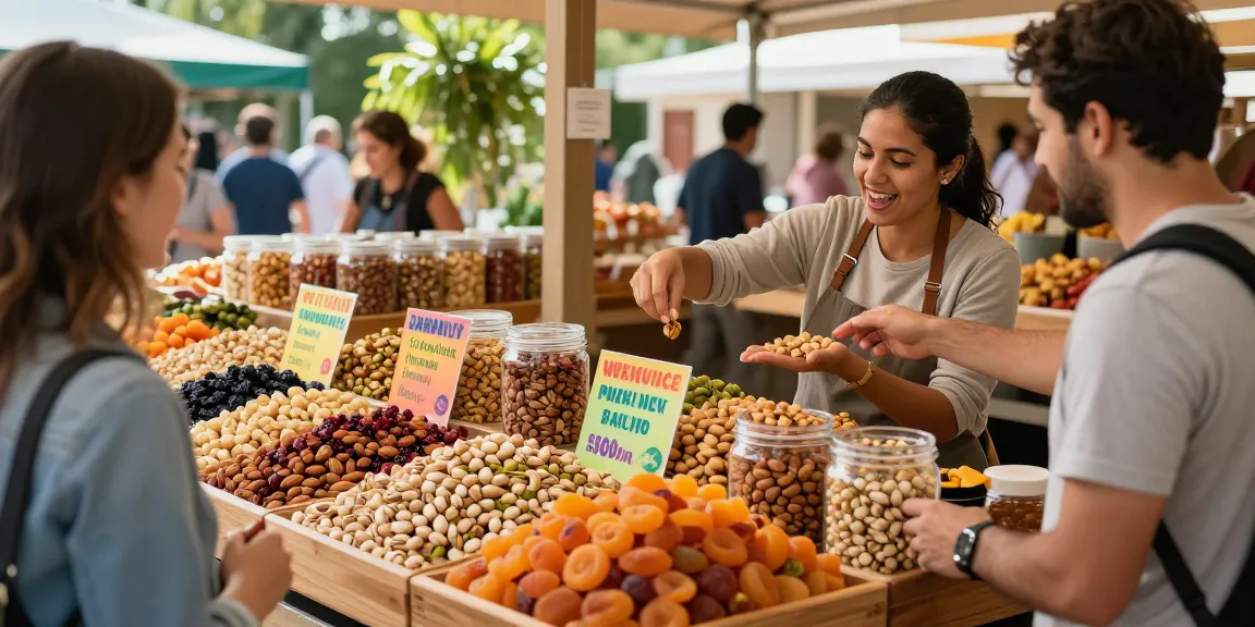 Explore fresh mixed nuts and dried fruits at market, M98 ฝาก-ถอน on display.