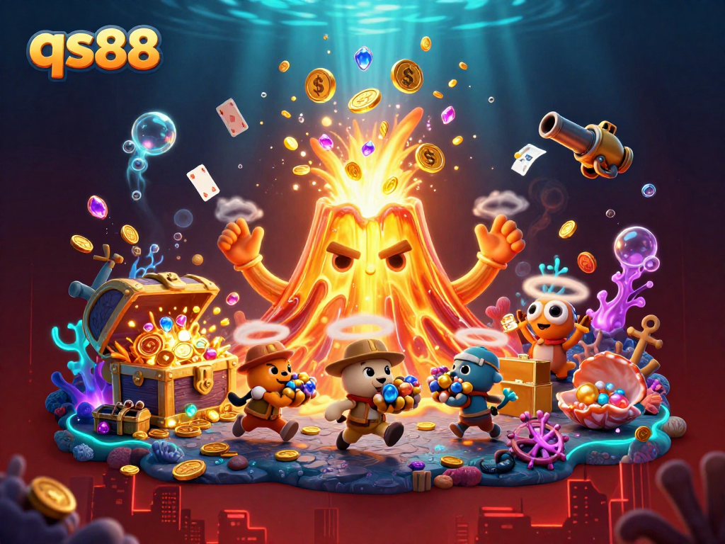 Experience the thrill of qs88 with a volcanic eruption of treasures and joyful explorers.