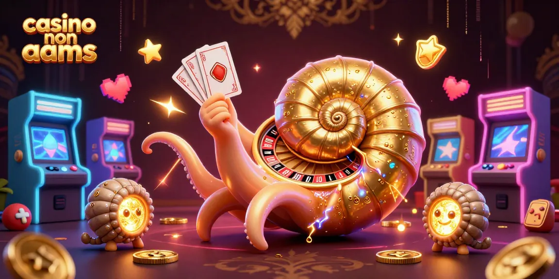 Casino non AAMS: esperienza di gioco 3D con una lumaca gigante e giochi arcade scintillanti.
