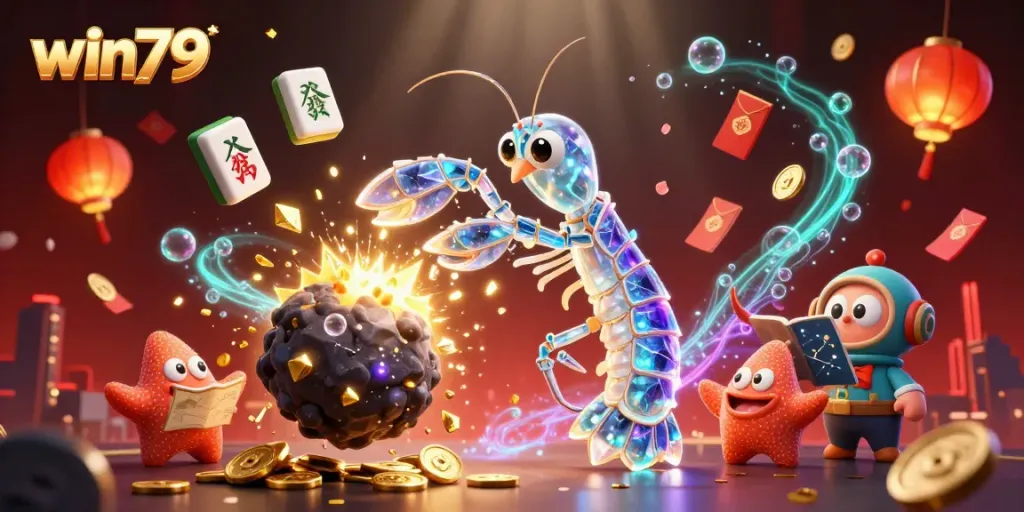 Engage in win79 gaming adventures with captivating illustrations of dynamic characters and vibrant casino elements.