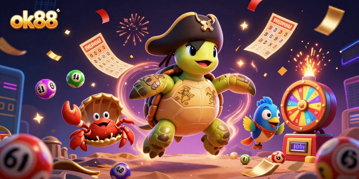 Experience excitement at ok88 with a vibrant illustration of animated casino treasures and fortune.