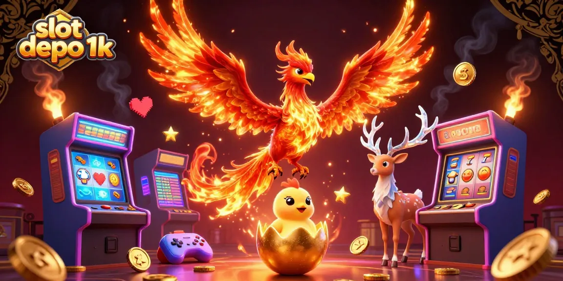 Spin and win at slot depo 1k's vibrant gaming scene with exciting characters and casino visuals.