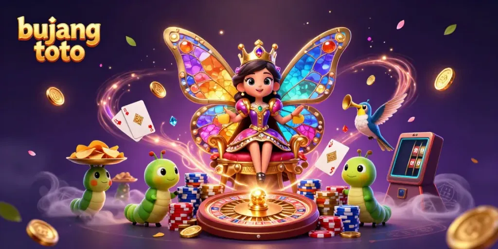 Experience thrilling gameplay with bujang toto in this vibrant 3D illustration featuring games and rewards.