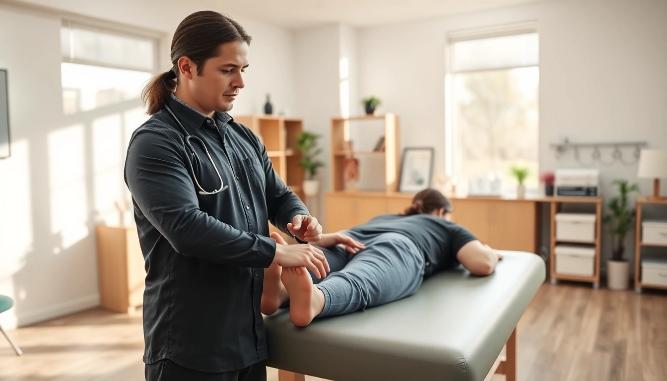 Chiropractor near me providing care in a bright, welcoming clinic environment.