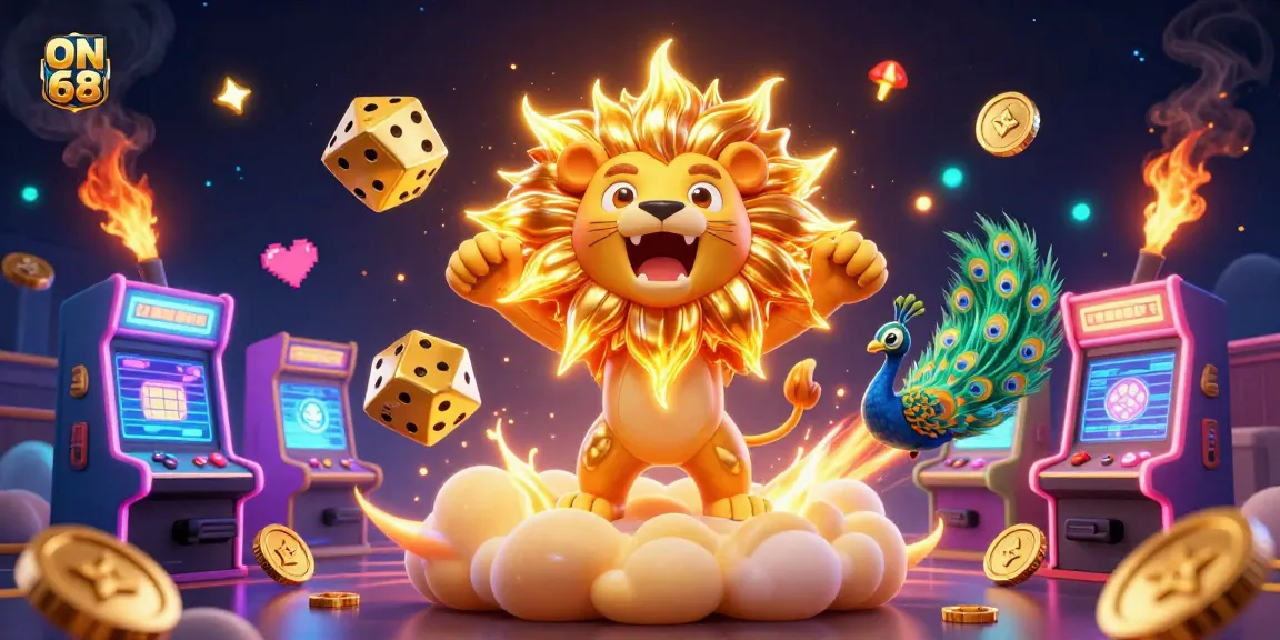 Engage in thrilling gameplay at ON 68 with vibrant casino elements and captivating characters.