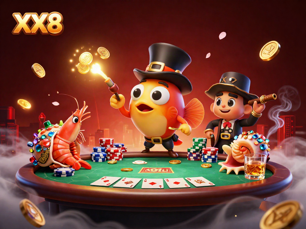 Experience exciting gameplay at XX8 with vibrant characters and dynamic poker elements.