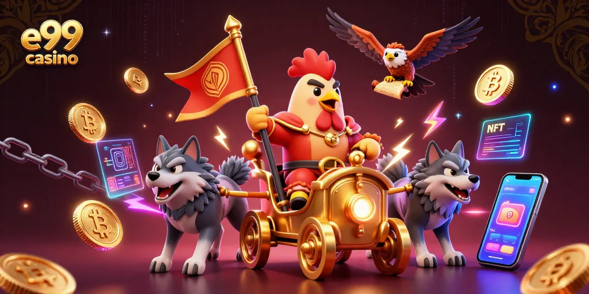 Engage with vibrant gameplay at e99 casino featuring 3D characters and crypto elements.