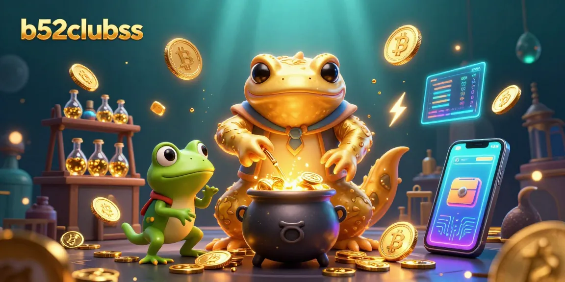 Engage in thrilling gaming with b52clubss, showcasing colorful characters and dazzling gold.