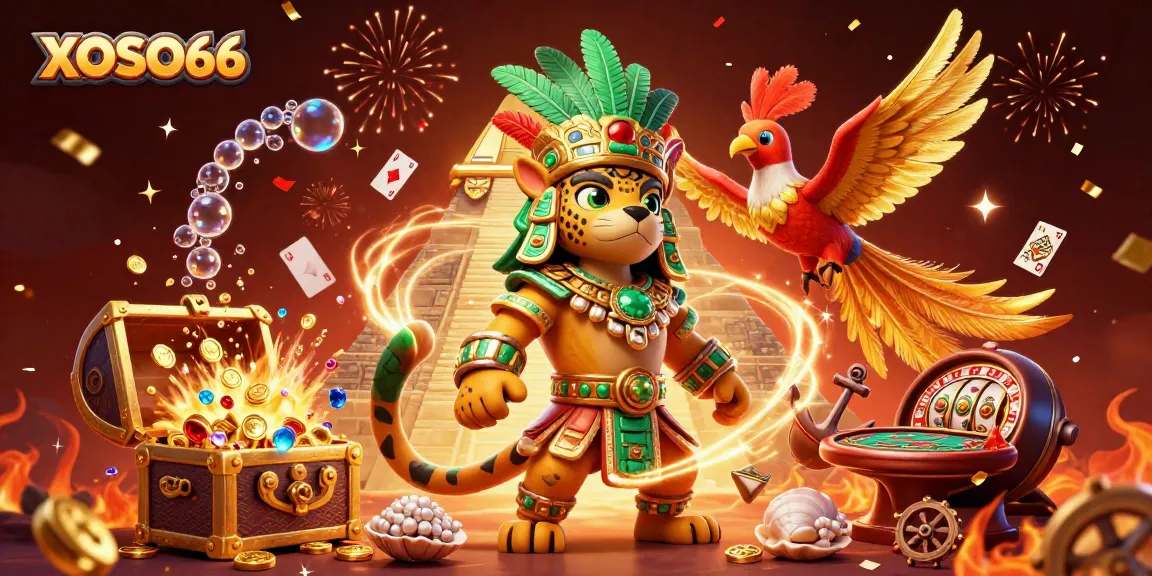 Experience thrilling action at XOSO66 with a vibrant casino-themed 3D illustration showcasing exciting game elements.