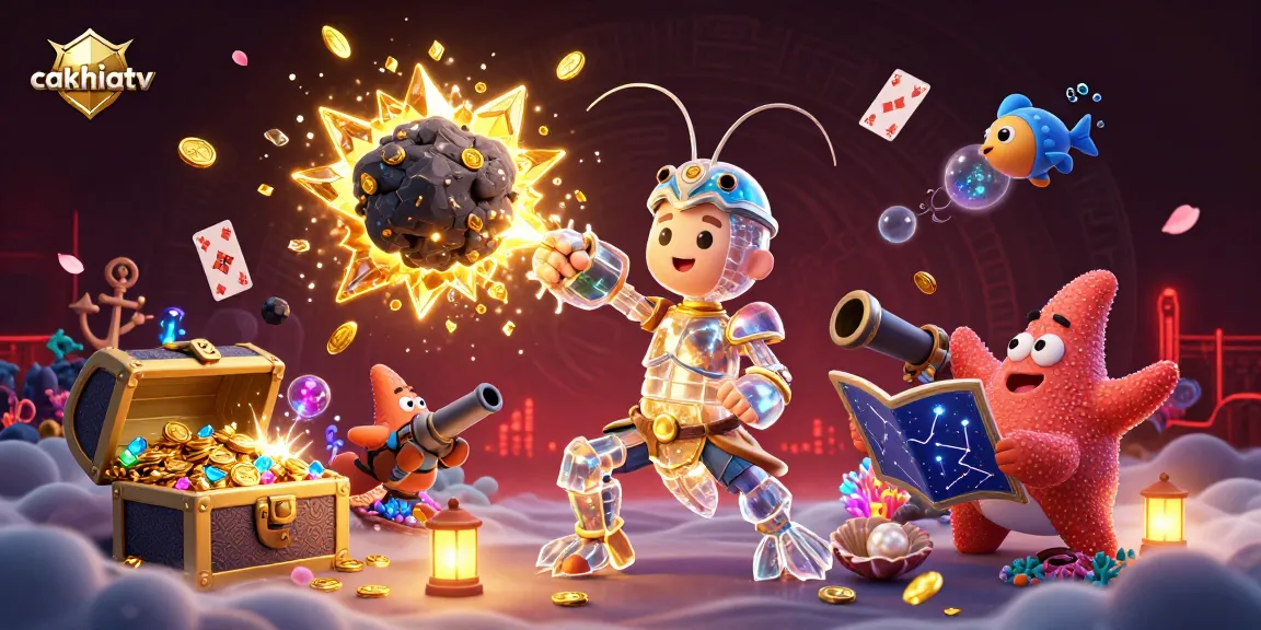 Experience epic gambling action with cakhiatv's samurai mantis shrimp battling asteroids for treasure.