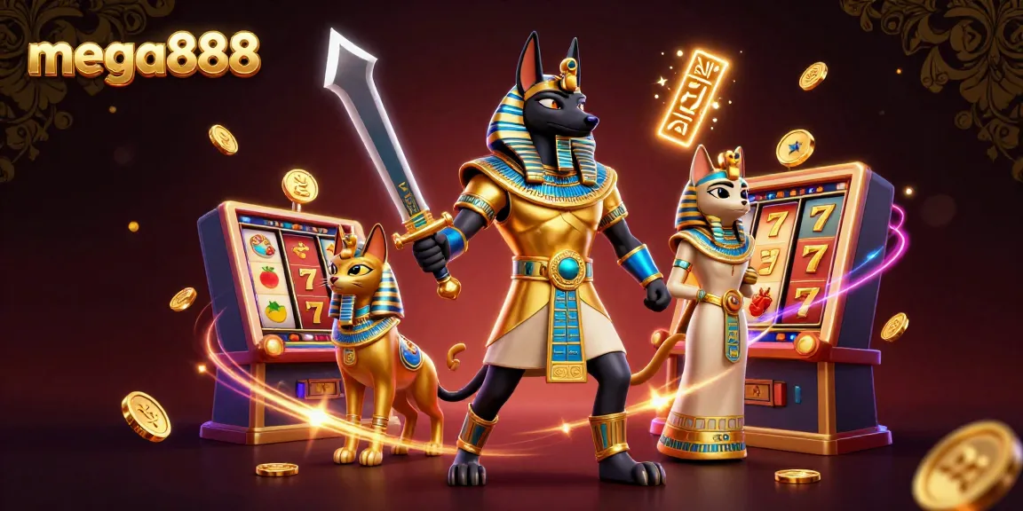 Play exciting mega888 slot games with ancient Egyptian themes and vibrant gaming elements.