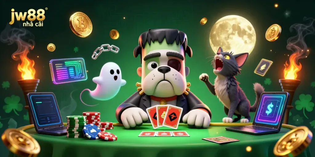 Engage in thrilling gameplay at jw88 nhà cái featuring iconic characters and vibrant casino elements.