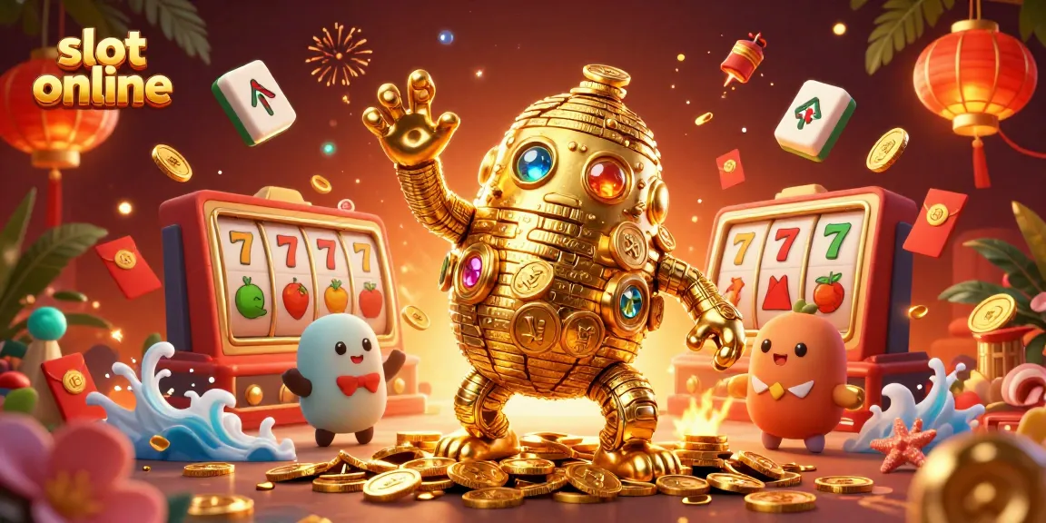 Spin the reels in a vibrant slot online experience with dynamic 3D elements and gold coins.