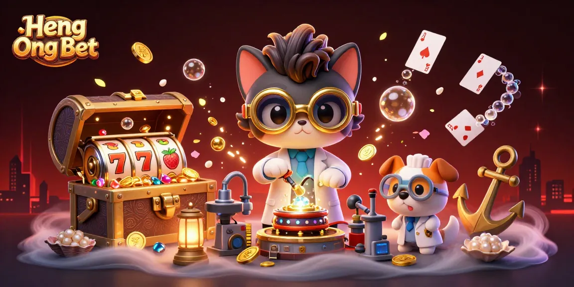Engage with Heng Ong Bet's thrilling slots experience in a vibrant 3D casino setting.