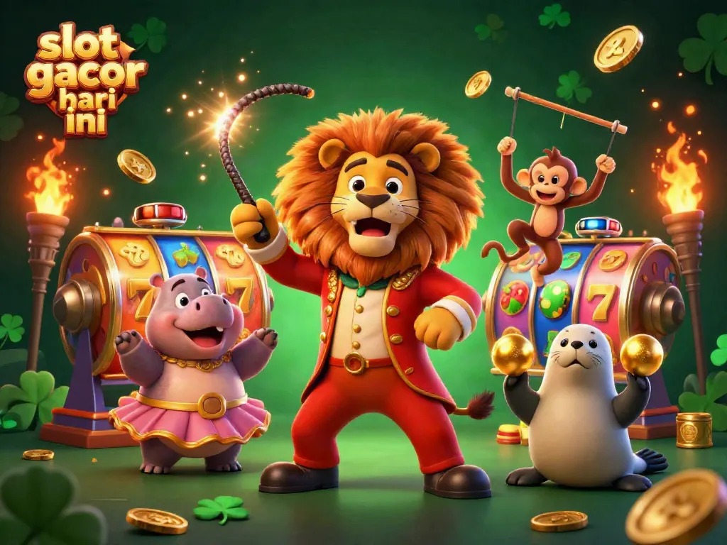 Engaging 3D scene showcasing slot gacor hari ini with vibrant characters and dynamic slot elements.