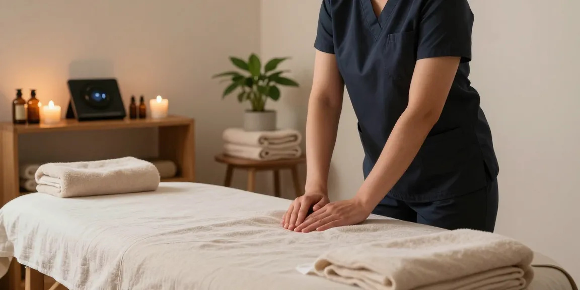 Experience 부천출장마사지 with a professional therapist in a serene home setting, prepared for your relaxation.