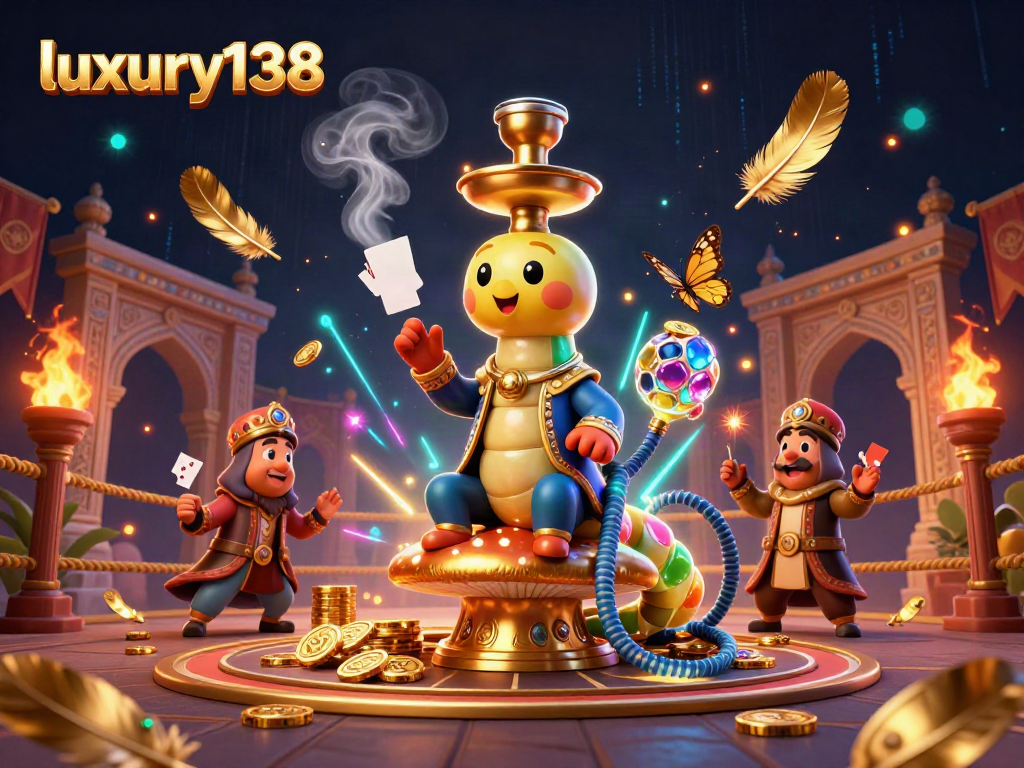 Engage in thrilling gaming at luxury138 with vibrant 3D casino elements capturing excitement.