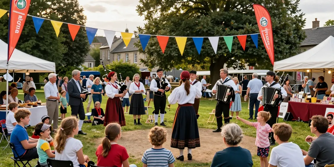Celebrating culture at a vibrant summer festival with M98 สล๊อตเว็บตรง featuring traditional Breton music and dance.