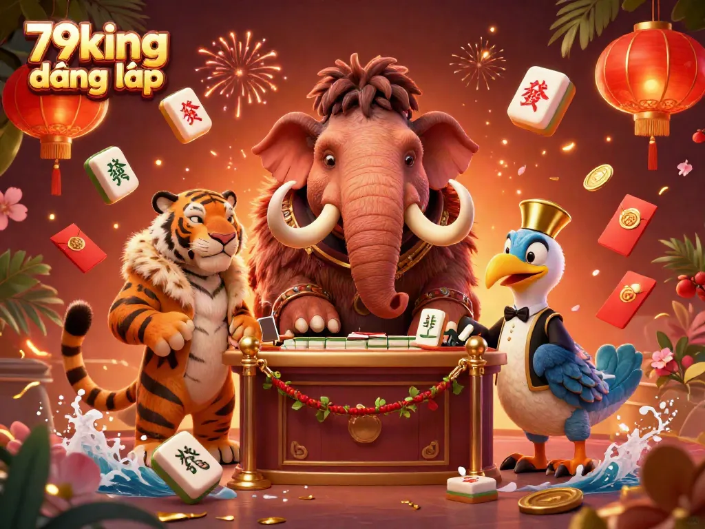 Engage in thrilling gameplay at 79king đăng nhập featuring a dynamic casino scene with cartoon characters.