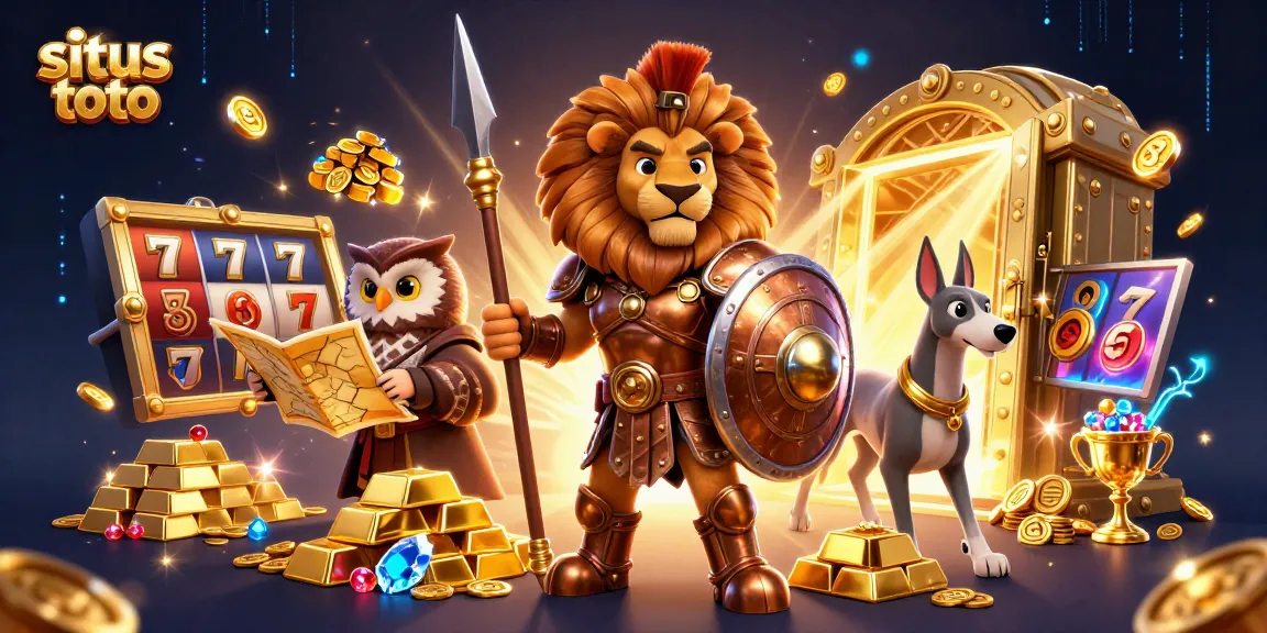 Experience situs toto with vivid gaming elements like jackpots, treasures, and lucky symbols.